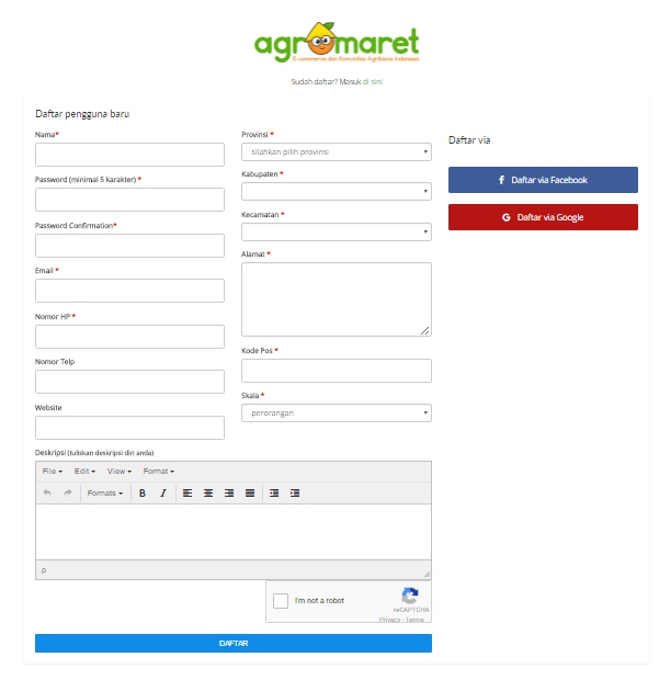 daftar keanggotaan agromaret