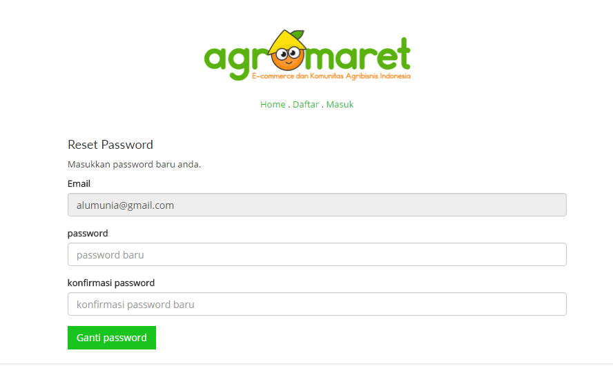 reset password agromaret